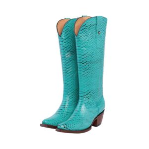 DV2084 Bota kiara snake print - azul turquesa