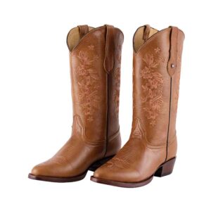 DV1013 Bota Oval bordada Crazy tang