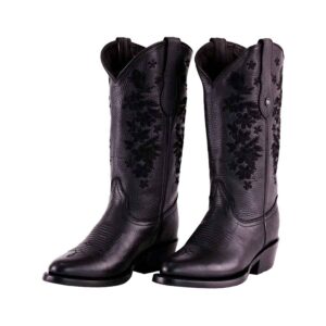 DV1011 Bota Oval bordada grizzly negro