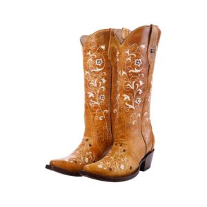 DV2003 Bota Puntal bordado alamo miel