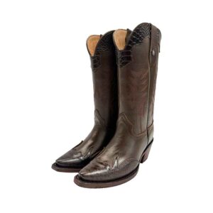 DV1082 Bota Puntal snake print café