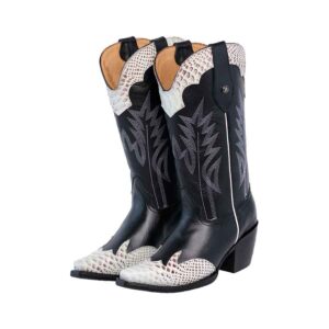 DV1081 Bota Puntal snake print negro/natural