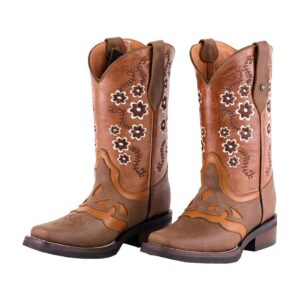 DV4002 Bota Rodeo antifaz de hule crazy oro/cajeta