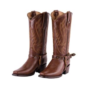 DV1092 Bota Rodeo con cinto capuchino café