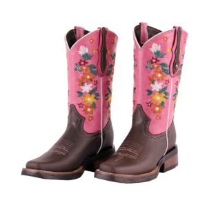 DV6003 Bota Rodeo de hule floter choco/rosa