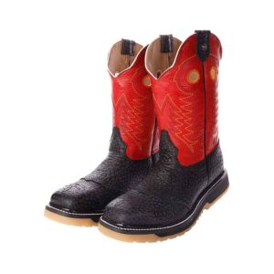 CV1052 Bota Casco de acero Cuello toro negro/rojo
