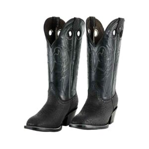 CV2003 Bota Española de cuero cuello toro negro/negro