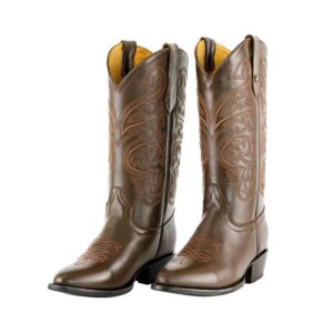 CV6002 Bota Oval bordada atanado café