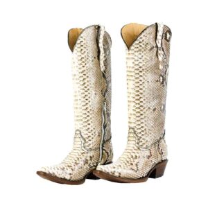 EPV1003 Bota puntal dama pitón blanco natural