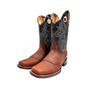 CV1022 Bota Rodeo antifaz de cuero floter brandy/negro