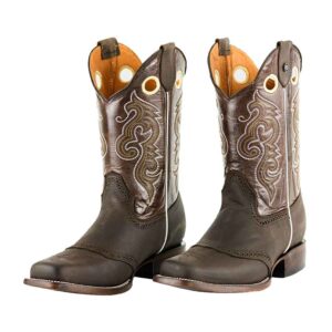 CV1021 Bota Rodeo antifaz de cuero floter choco/café