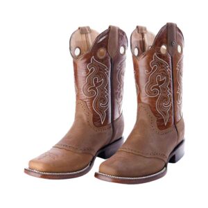 CV1023 Bota Rodeo antifaz de cuero floter oro/cajeta